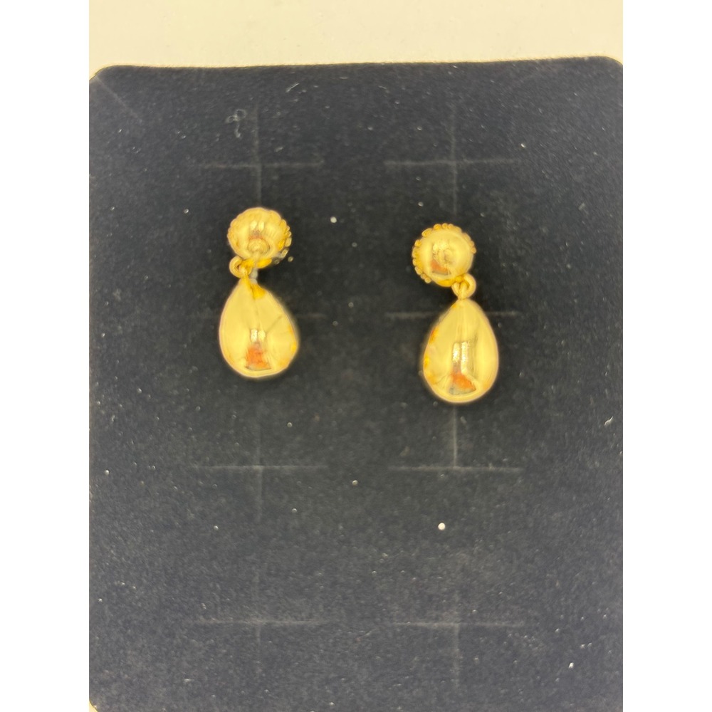 Heidi Daus Red Crystal Pear Drop Earrings Gold Tone Screw Back Vintage Style - Picture 2 of 3